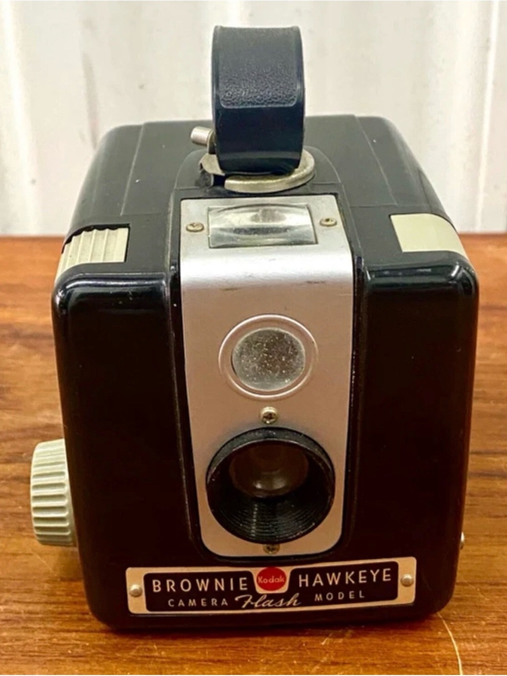Kodak Brownie Hawkeye Flash Camera - Black with Silver Accents